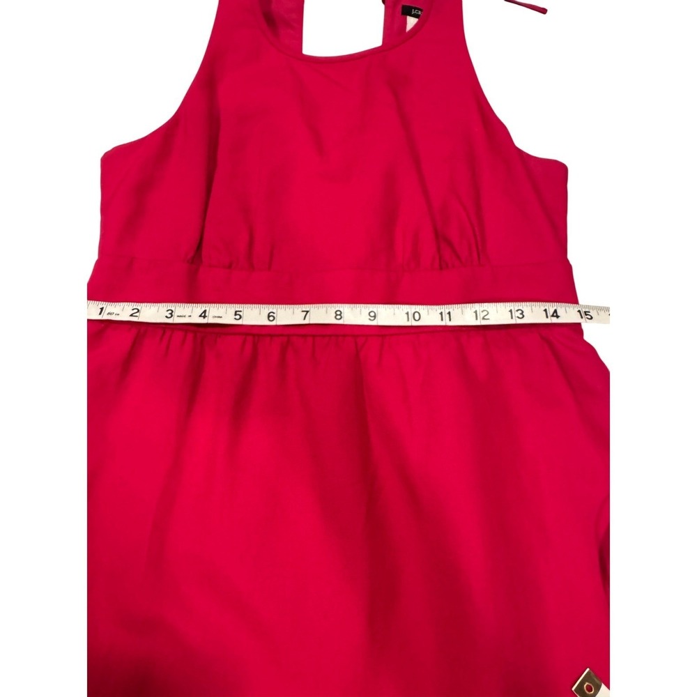 J. Crew Sleeveless Fit Flare‎ Dress Raspberry Pink Cotton Halter Back Size S - Picture 6 of 8